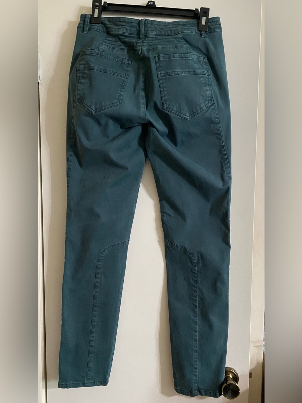 Peruvian Connection Pine Green Skinny Motorcycle Jeans women’s - Picture 4 of 12